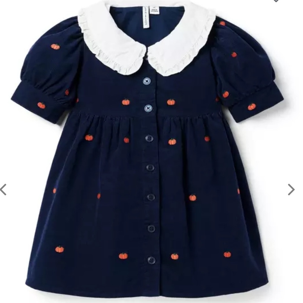 NWT Janie and Jack The Embroidered Pumpkin Dress